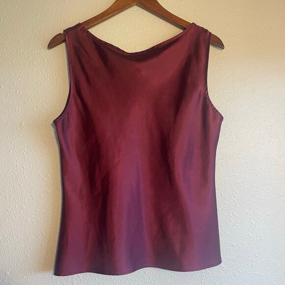 Romantic Deep Rose Satin Lace 90s Blouse - Picture 5 of 7